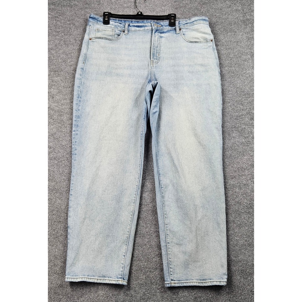 Old Navy OG Loose High Rise Light Wash Straight Jeans Womens 18 Secret Smooth